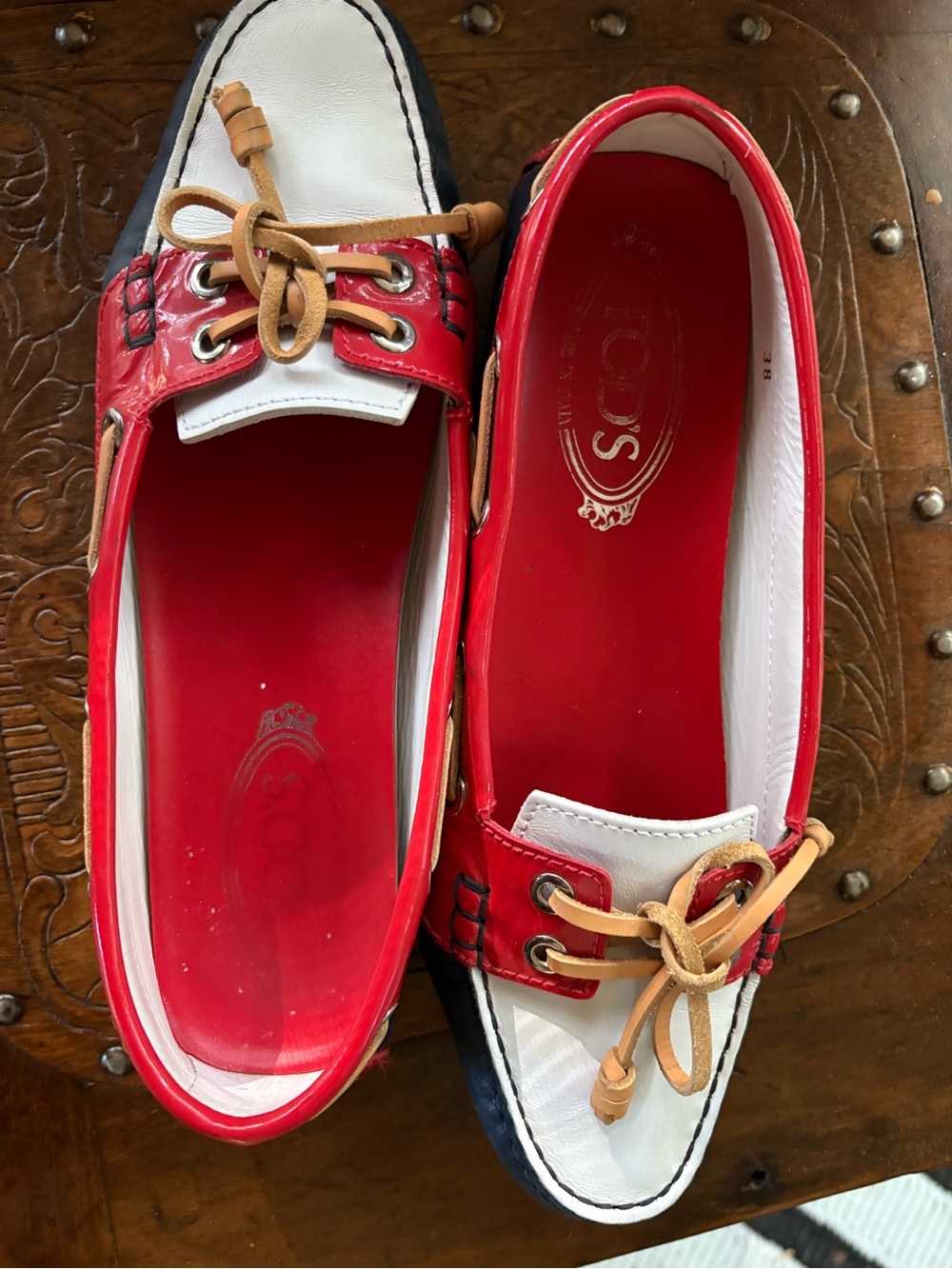 Tod's Red Leather Ballet Flats